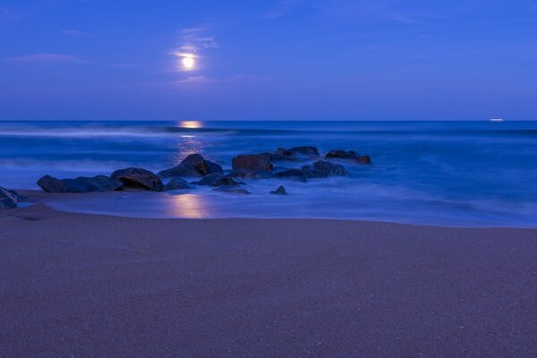 The ocean coast is beautiful at sunset