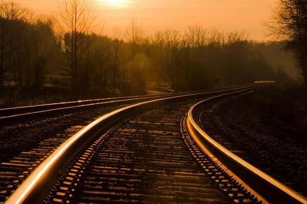 Morning landscape of the railway